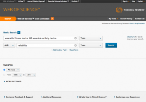 web of science search
